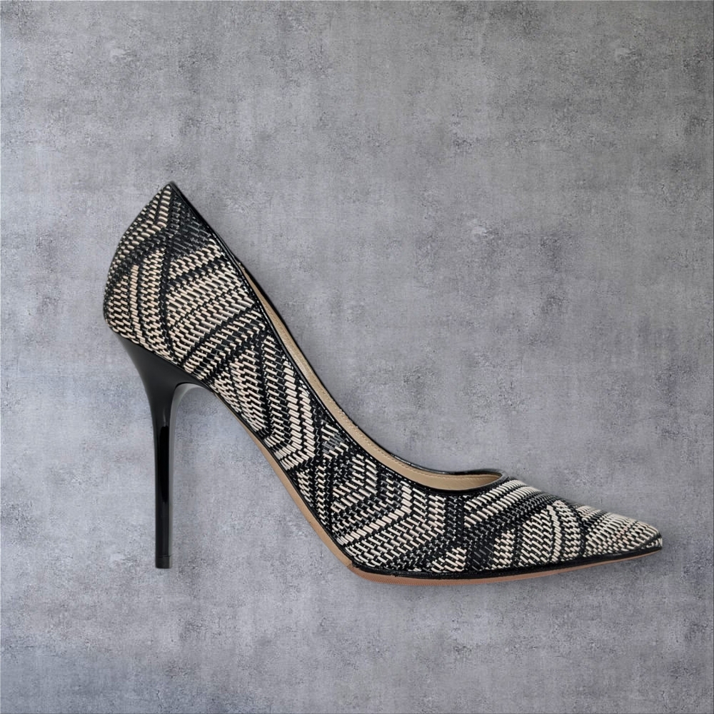 Jimmy Choo Black and White Abel Pumps